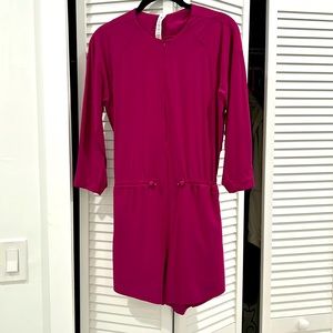 Lululemon SPF 30 quick dry romper in magenta